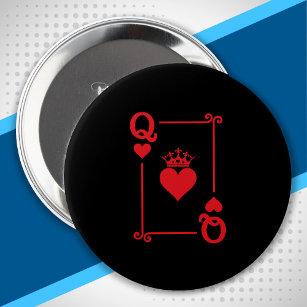 Matching Couples Halloween Costume Queen of Hearts Button