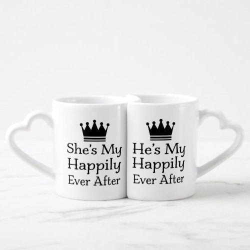 Matching Couples His Hers Crown Valentines Mug Set