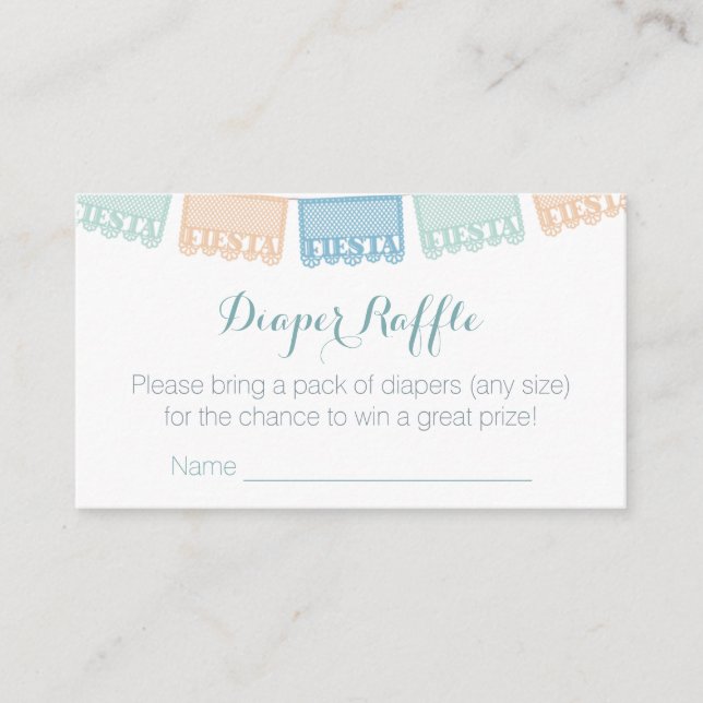 Matching Diaper Raffle For Fiesta Baby Shower Enclosure Card (Front)