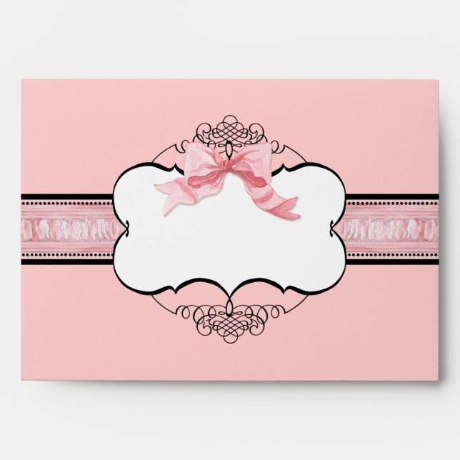 Matching Envelope - French Bow Dot Swirl v3 (Front)