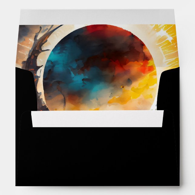 Matching Envelopes for Solar Eclipse Invitation  (Back (Bottom))