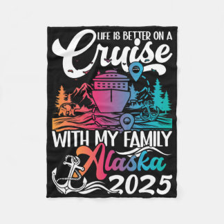 Matching Family Alaska Cruise Trip Family Vacay - Fleece Blanket
