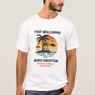 Matching Family Beach Vacation Retro Sunset Custom T-Shirt