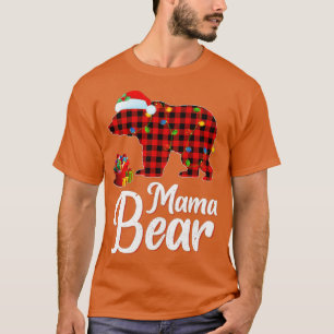 Matching Family Buffalo Plaid Mama Bear Christmas T-Shirt