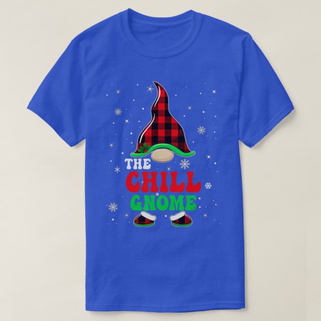 Matching Family Buffalo Plaid The Chill Gnome Chri T-Shirt (Design Front)