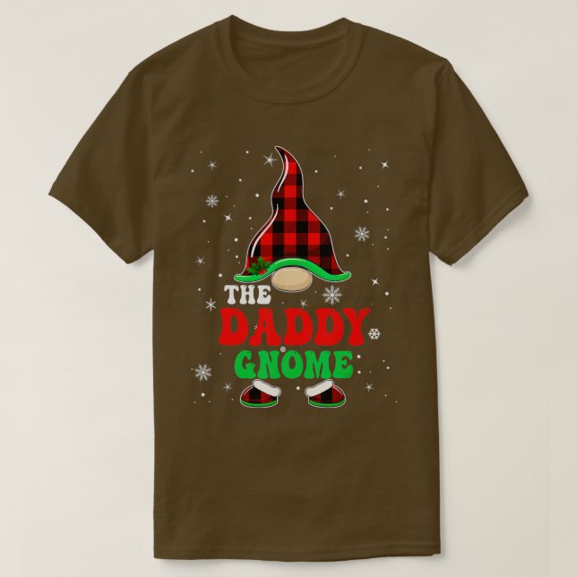 Matching Family Buffalo Plaid The Daddy Gnome Chri T-Shirt (Design Front)