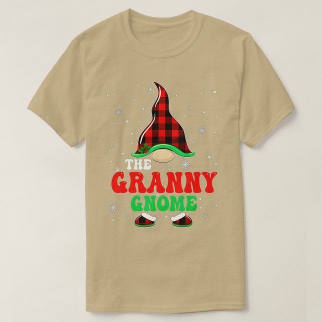 Matching Family Buffalo Plaid The Granny Gnome Chr T-Shirt (Design Front)
