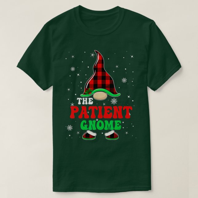 Matching Family Buffalo Plaid The Patient Gnome Ch T-Shirt (Design Front)