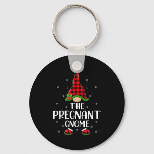 Matching Family Buffalo Plaid The Pregnant Gnome C Keychain
