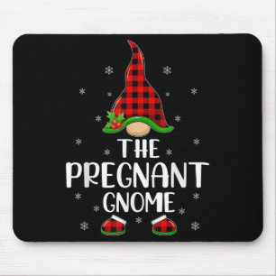 Matching Family Buffalo Plaid The Pregnant Gnome C Mouse Pad