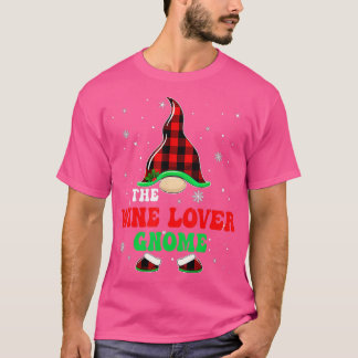 Matching Family Buffalo Plaid The Wine Lover Gnome T-Shirt