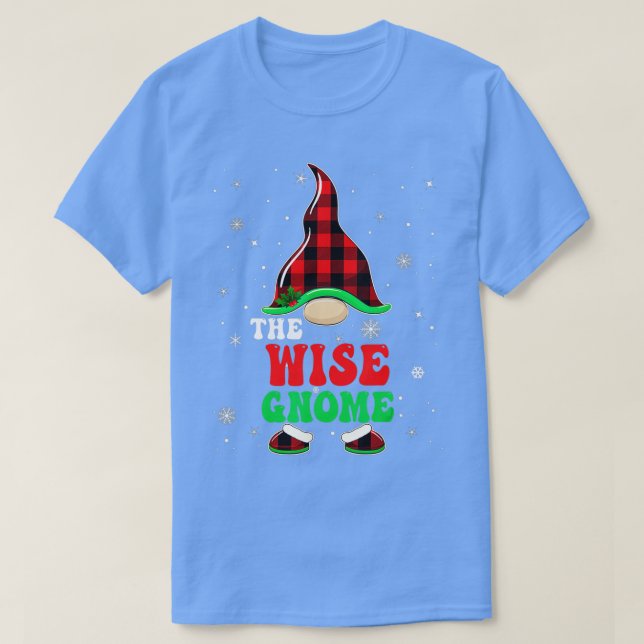 Matching Family Buffalo Plaid The Wise Gnome Chris T-Shirt (Design Front)