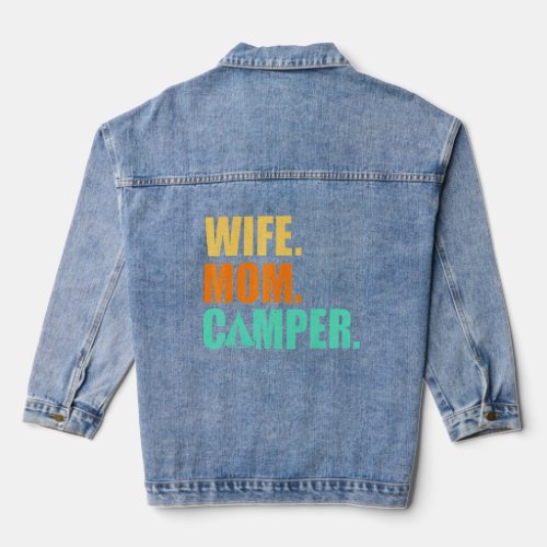Matching Family Camping Retro Wife Mom Camper  Denim Jacket