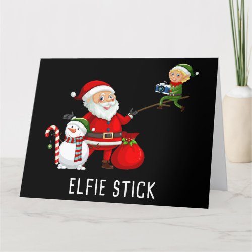 Matching Family Christmas 2022  Santa Elfie Stick Thank You Card