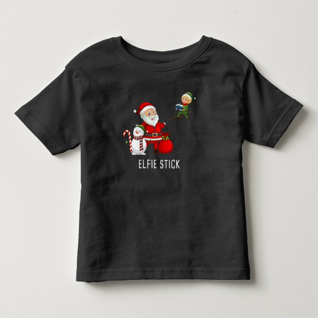 Matching Family Christmas 2022 – Santa Elfie Stick Toddler T-shirt (Front)