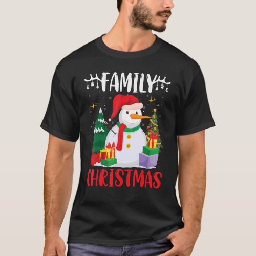Matching Family Christmas 2022 Snowman And Xmas Tr T_Shirt