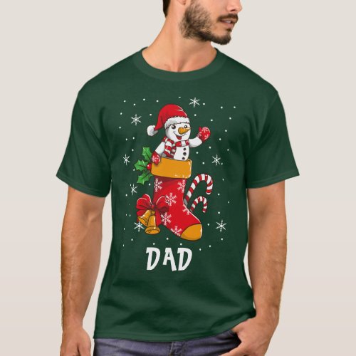 Matching Family Christmas Holiday Dad Custom Name T_Shirt