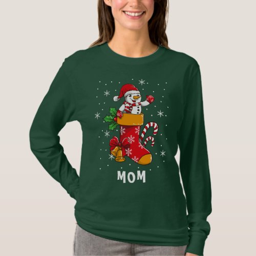 Matching Family Christmas Holiday Mom Custom Name T_Shirt