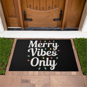 Matching Family Christmas Merry Vibes Only Lights  Doormat