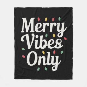 Matching Family Christmas Merry Vibes Only Lights Fleece Blanket