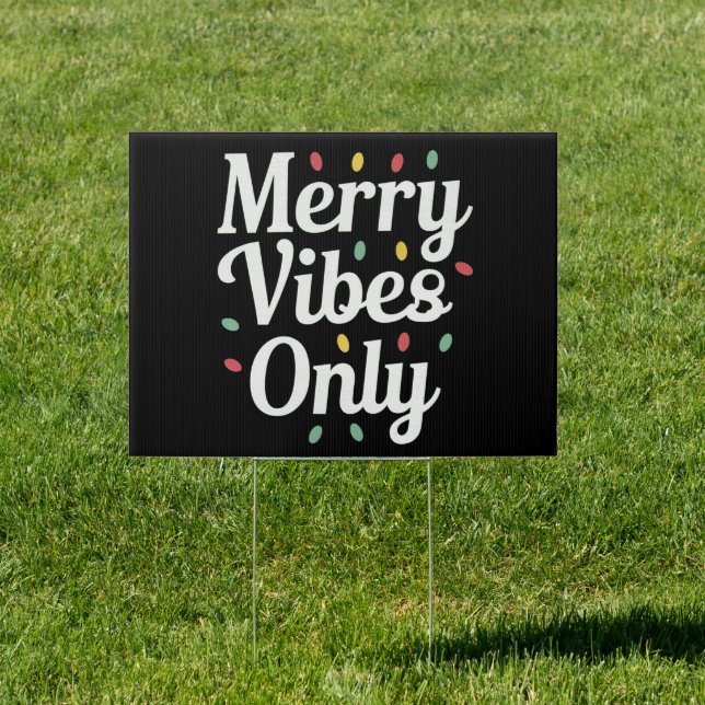 Matching Family Christmas Merry Vibes Only Lights  Sign (Insitu)