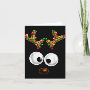 Matching Family Christmas Reindeer Face Christmas Card