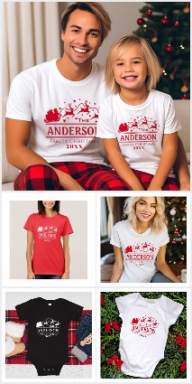 Matching Family Christmas Santa and Reindeer