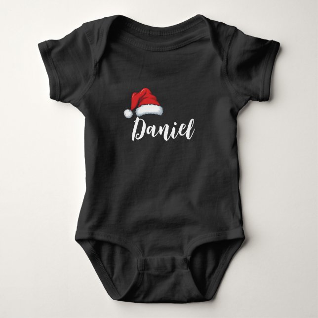 Matching Family Christmas Xmas Personalized Name  Baby Bodysuit (Front)