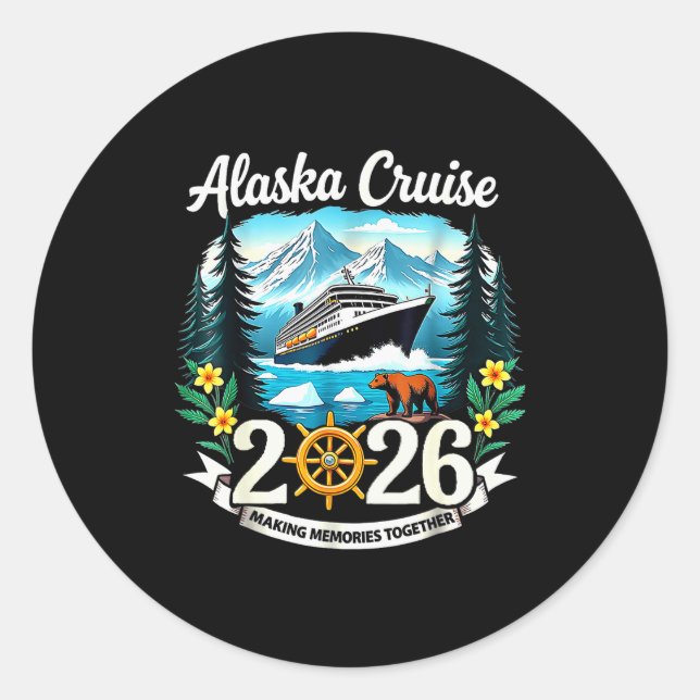 Matching Family Friends And Group Alaska Cruise 20 Classic Round Sticker (Front)