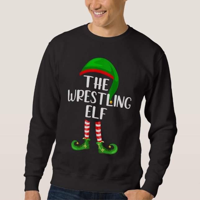 Matching Family Group Christmas The Wrestling Elf Sweatshirt (Front)