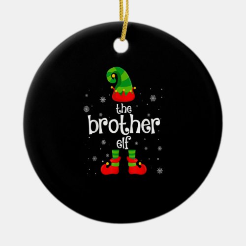 Matching Family Group Funny Im The Brother Elf Ch Ceramic Ornament