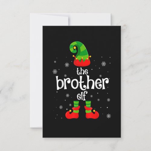 Matching Family Group Funny Im The Brother Elf Ch RSVP Card