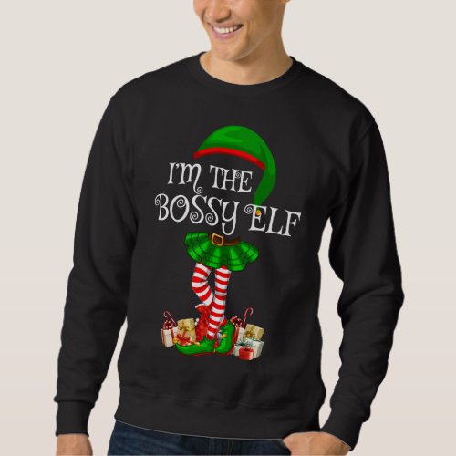 Matching Family Group Im The Bossy Elf Christmas Sweatshirt