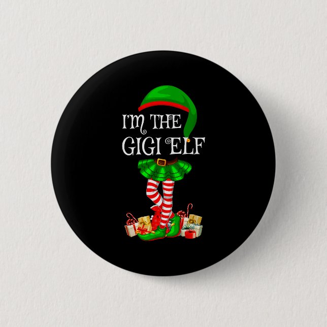 Matching Family Group I'm The Gigi Elf Christmas  Button (Front)