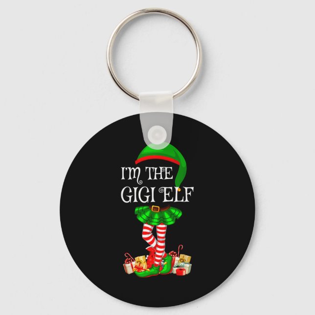 Matching Family Group I'm The Gigi Elf Christmas  Keychain (Front)