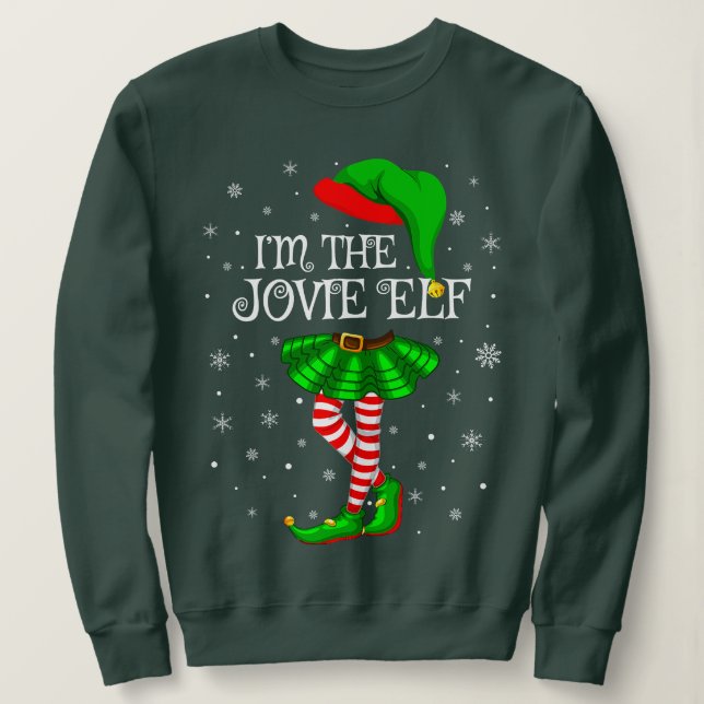 Matching Family Group I'm The Jovie Elf Christmas Sweatshirt (Design Front)