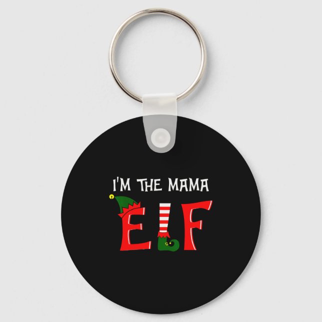 Matching Family Group I'm The Mama Elf Christmas 2 Keychain (Front)