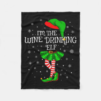 Matching Family Group I'm The Wine Drinking Elf Ch Fleece Blanket