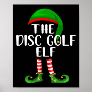 Matching Family Group The Disc Golf Elf Christmas Poster