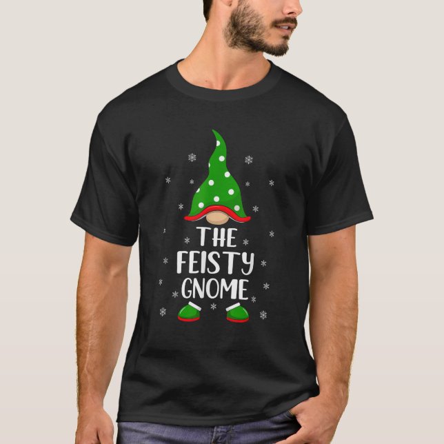 Matching Family Group The Feisty Gnome Christmas  T-Shirt (Front)