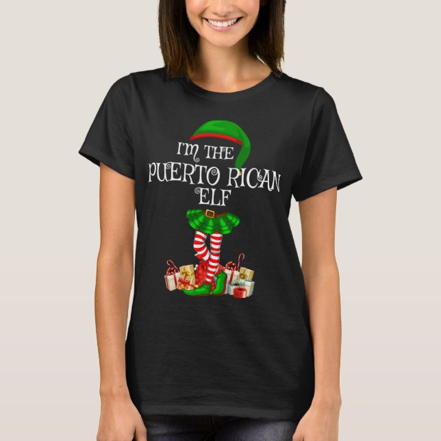 Matching Family I'm The Puerto Rican Elf Christmas T-Shirt (Front)