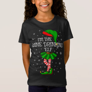 Matching Family I'm The Wine Drinking Elf Christma T-Shirt