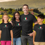 Matching Family Italy Trip Italian Flag Custom T-Shirt<br><div class="desc">Traveling to Italy with your family or a travel group? Then this shirt is perfect - design features the Italian flag and 2 lines of custom text. Add your family or group name, date of vacation or any custom text. Simple and classic - the perfect trip keepsake and great for...</div>