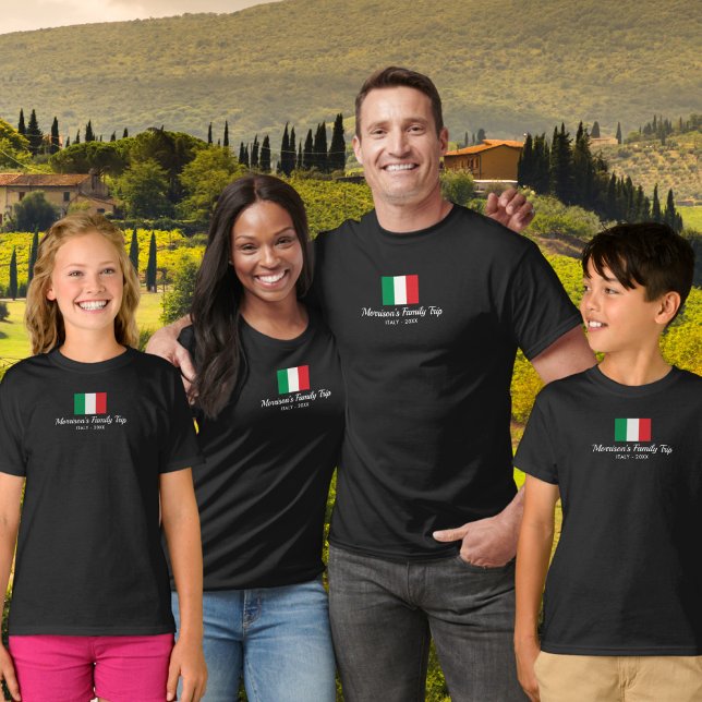 Matching Family Italy Trip Italian Flag Custom T-Shirt (Creator Uploaded)