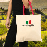 Matching Family Italy Trip Italian Flag Custom Tote Bag<br><div class="desc">Traveling to Italy with your family or a travel group? Then this tote bag is perfect - design features the Italian flag and 2 lines of custom text. Add your family or group name, date of vacation or any custom text. Simple and classic - the perfect for your Italian adventures...</div>