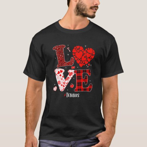 Matching Family Love Tennis Heart Funny Valentine T_Shirt