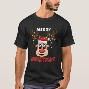 Matching Family Merry Christmas Reindeer Xmas Ligh T-Shirt
