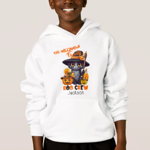 Matching Family Name Halloween Cat Pumpkin Hoodie
