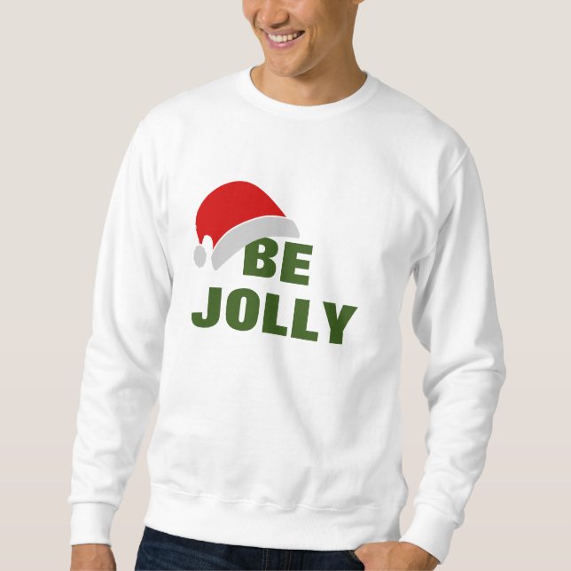 Matching Family Pajamas, Mens Be Jolly Santa Sweatshirt (Front)