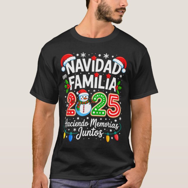 Matching Family Pajamas Navidad En Familia Christm T-Shirt (Front)